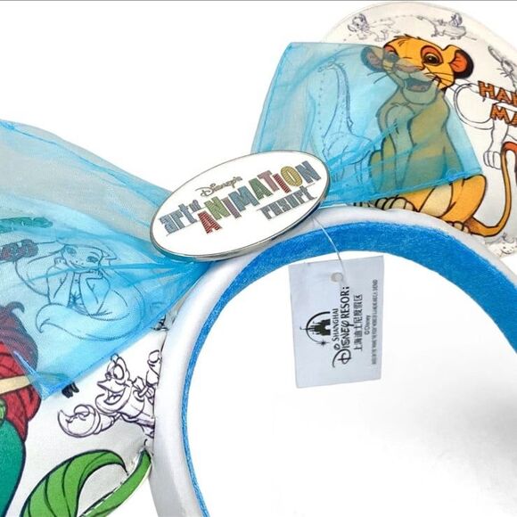 Disney\'s Art of Animation Mermaid Ariel & Lion Simba Minnie Mouse Ears Headband